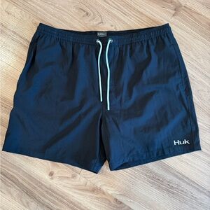 Huk Men's Black Swim Trunks